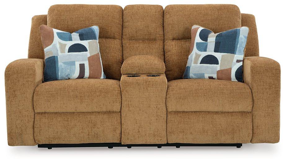 Kanlow Reclining Loveseat with Console - Ideal Furniture (Fresno,CA)