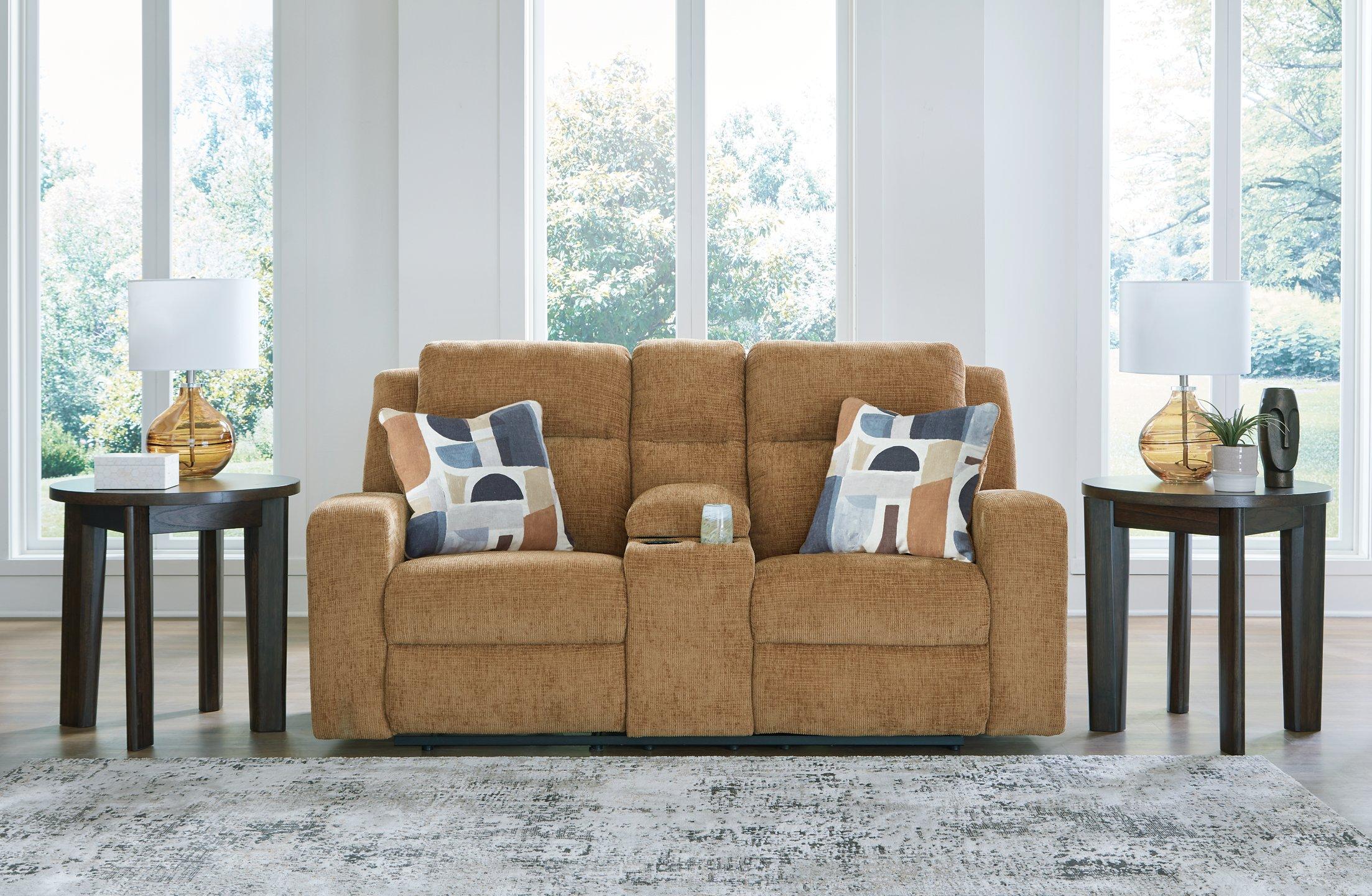 Kanlow Reclining Loveseat with Console - Ideal Furniture (Fresno,CA)