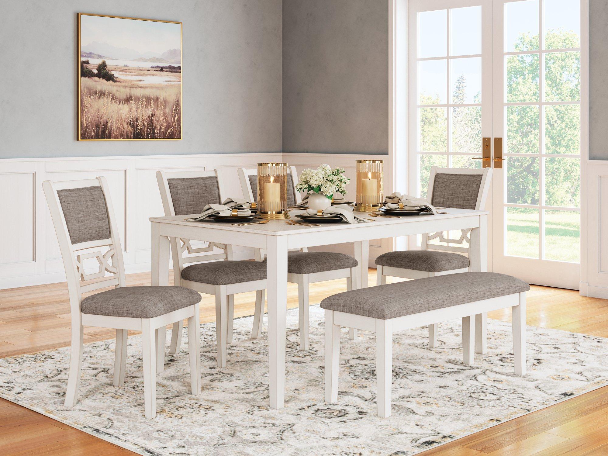 Erinberg Dining Table and 4 Chairs and Bench (Set of 6) - Ideal Furniture (Fresno,CA)