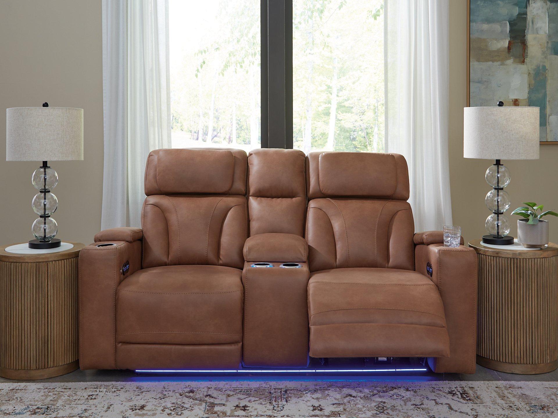 Clean-Slate Power Reclining Loveseat with Console - Ideal Furniture (Fresno,CA)
