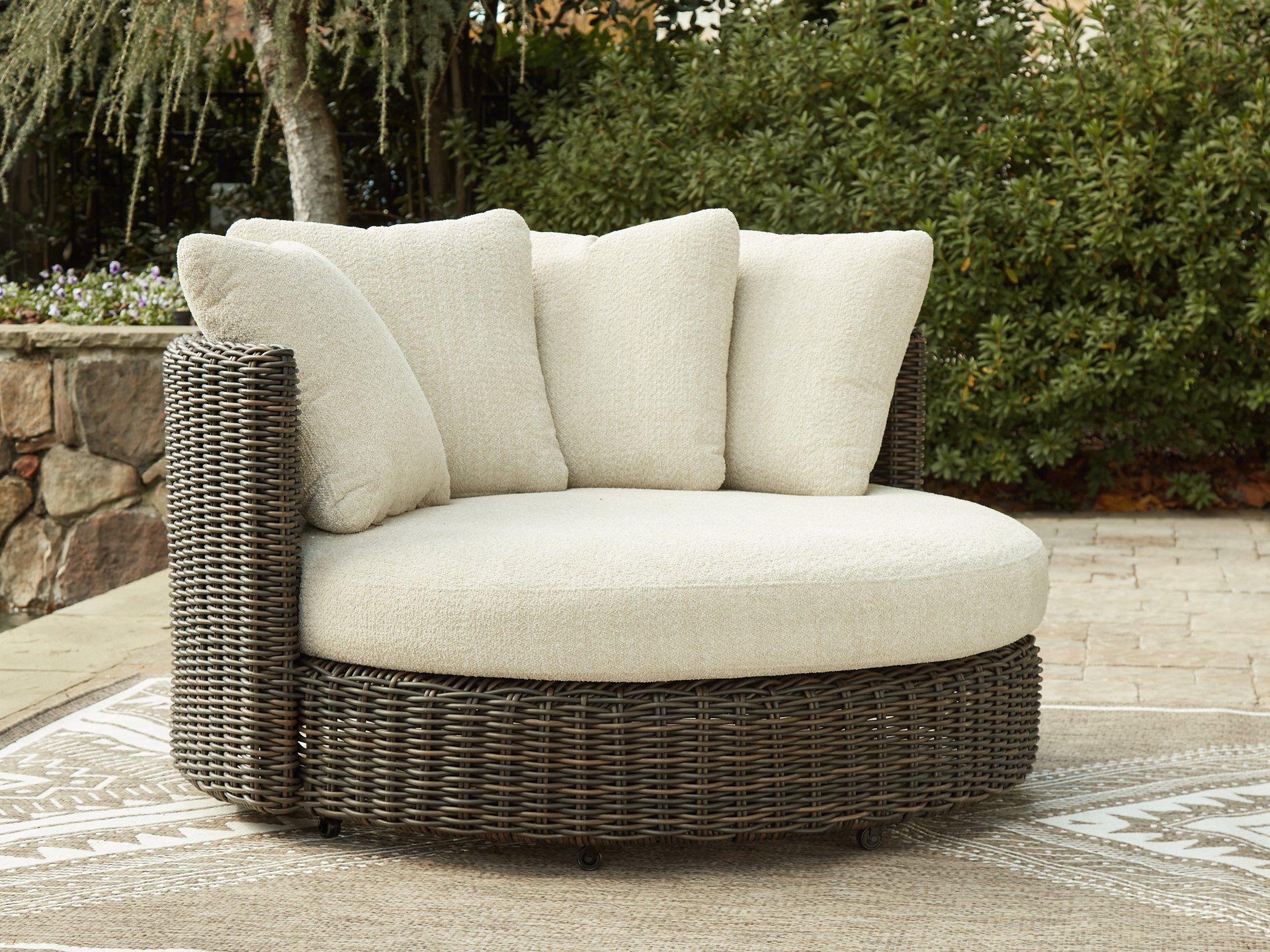 Kimora Outdoor Swivel Lounge Chair with Cushion - Ideal Furniture (Fresno,CA)