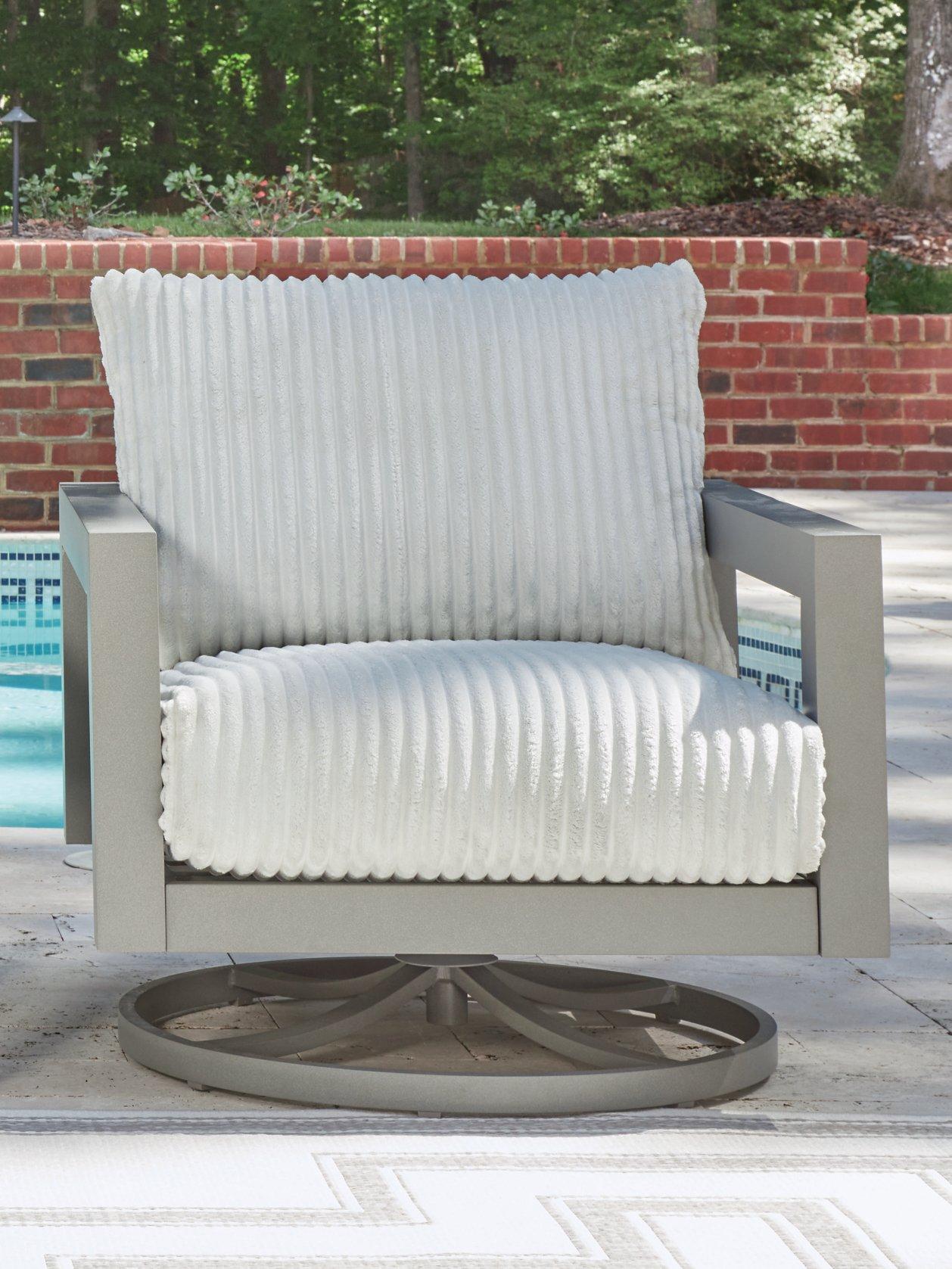 Hurley Park Outdoor Swivel Chair with Cushion - Ideal Furniture (Fresno,CA)