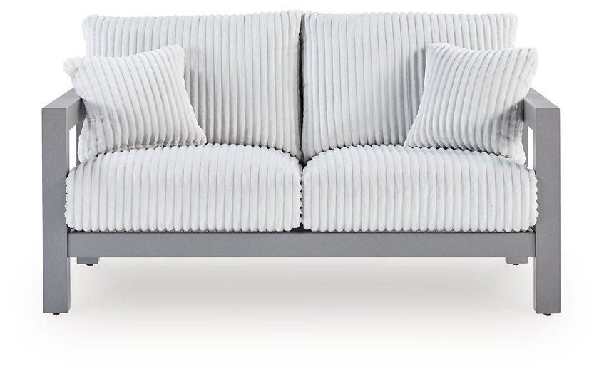 Hurley Park Outdoor Loveseat with Cushion - Ideal Furniture (Fresno,CA)