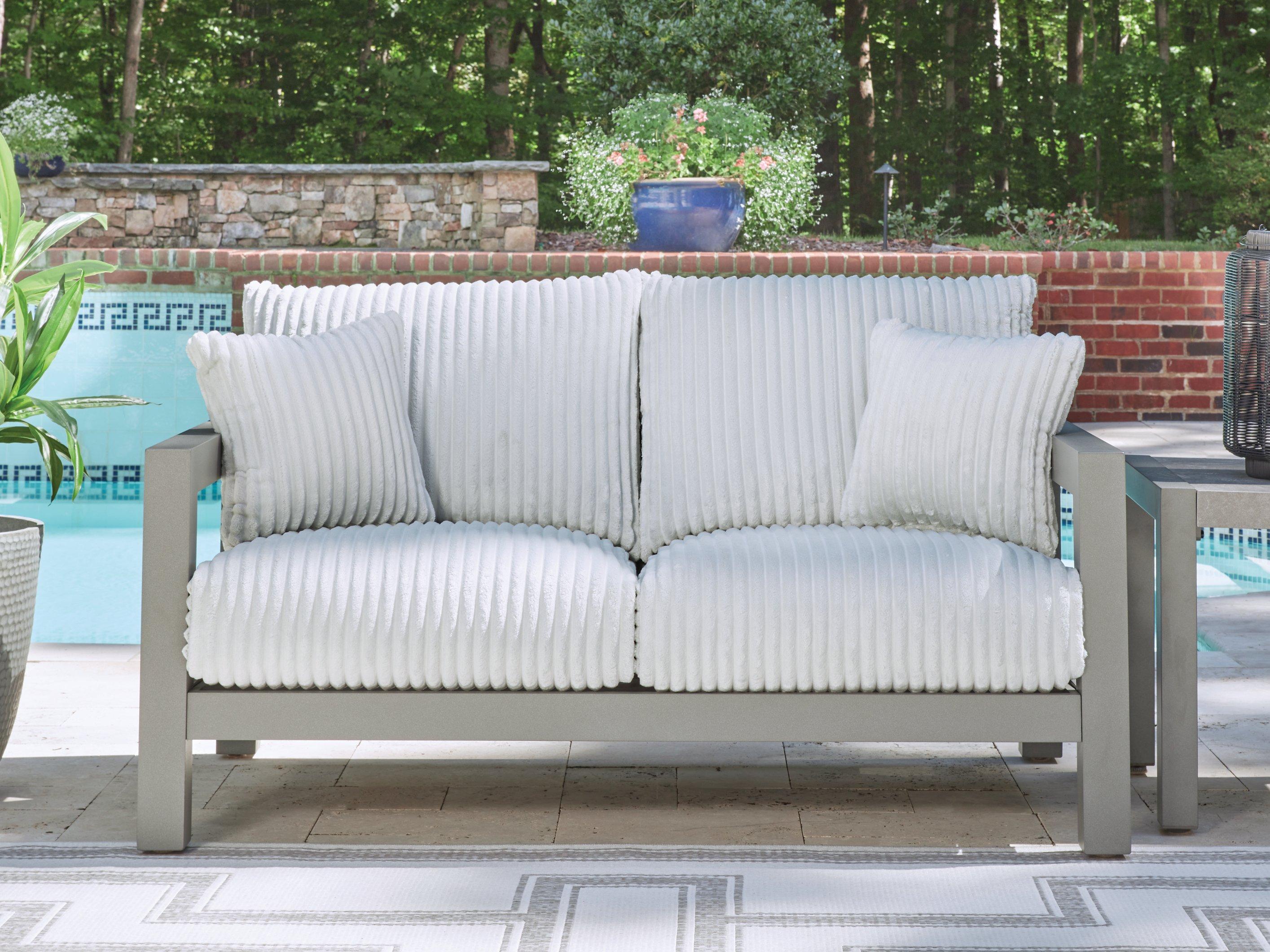 Hurley Park Outdoor Loveseat with Cushion - Ideal Furniture (Fresno,CA)