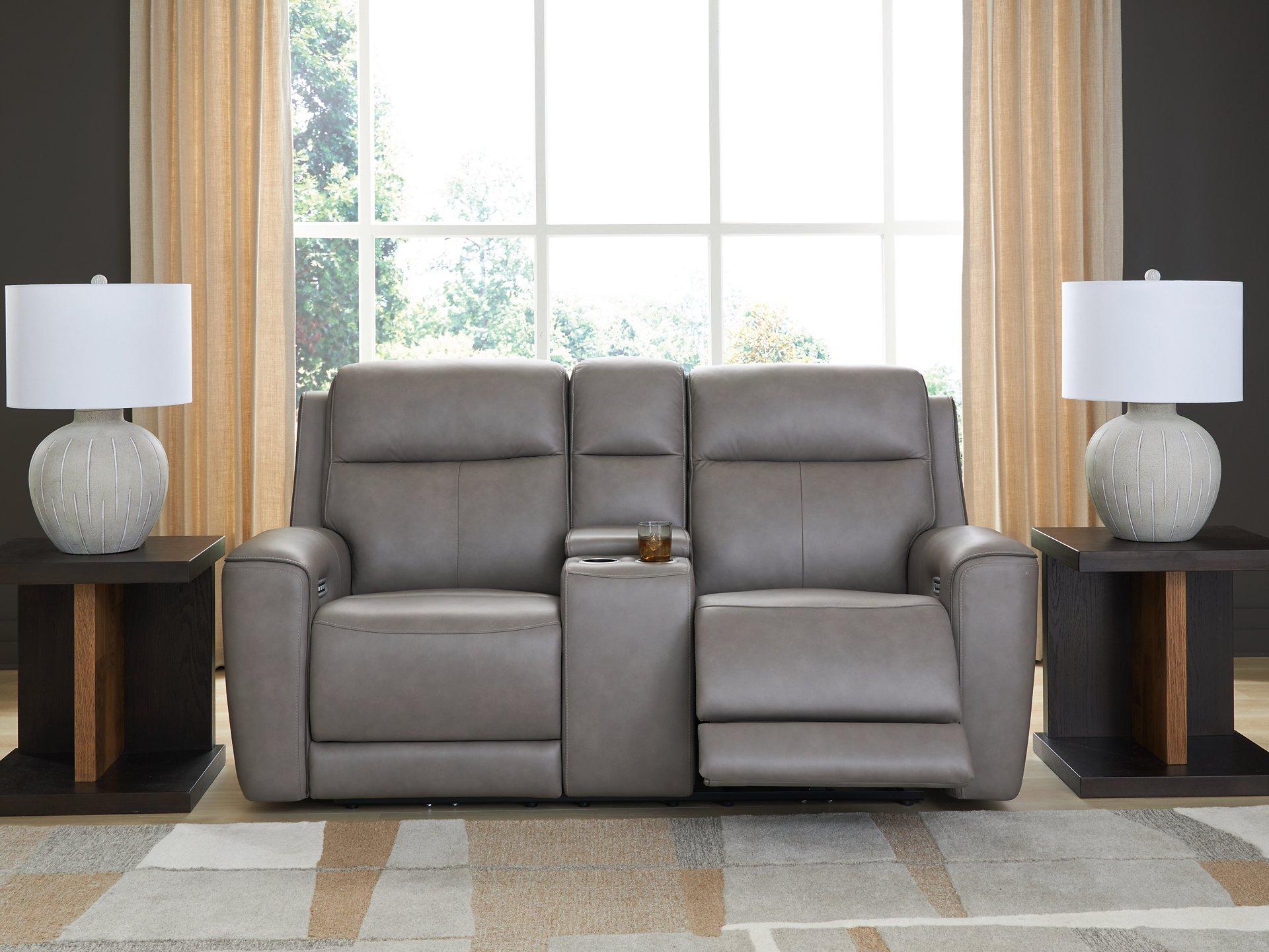 5Z-Comfort Power Reclining Loveseat with Console - Ideal Furniture (Fresno,CA)