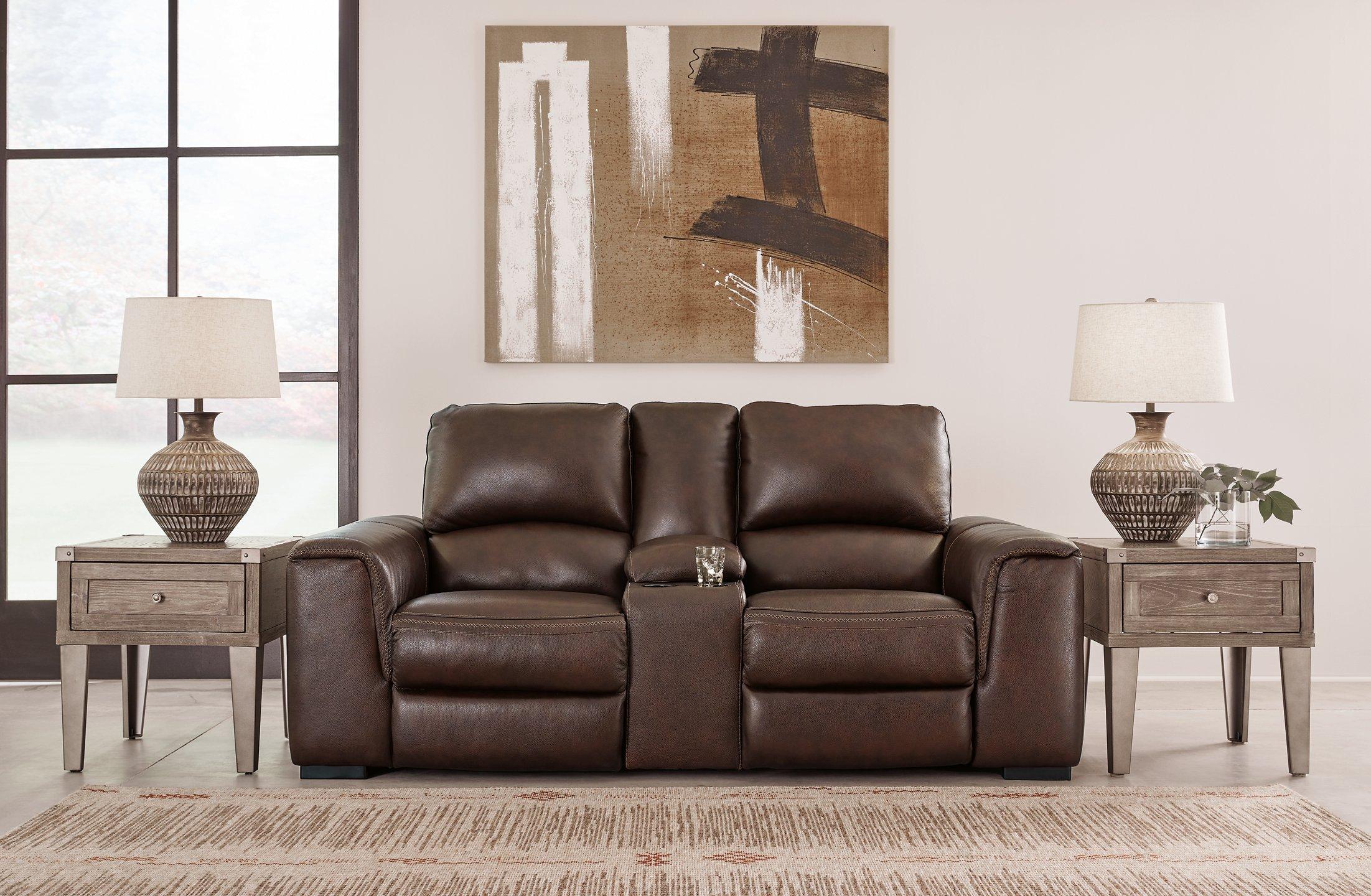 Alessandro Power Reclining Loveseat with Console - Ideal Furniture (Fresno,CA)