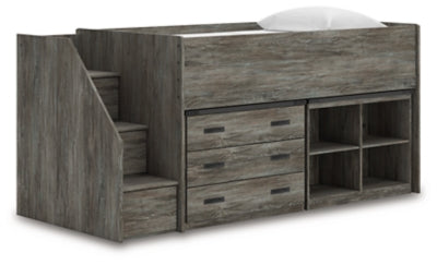 Frandern Loft Bed with Bookcase and Drawer Storage - Ideal Furniture (Fresno,CA)