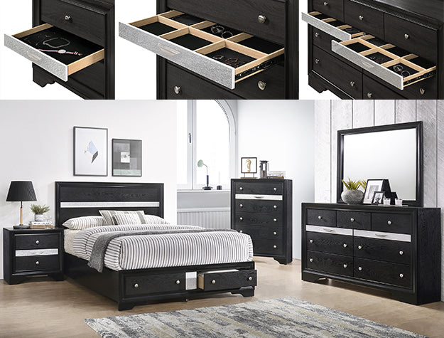 REGATA DRESSER BLACK/SILVER - Ideal Furniture (Fresno,CA)
