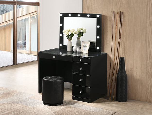 Morgan Vanity Black - Ideal Furniture (Fresno,CA)