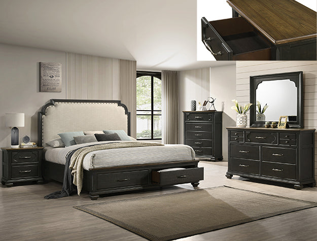 HAMILTON QUEEN STORAGE BED HEADBOARD - Ideal Furniture (Fresno,CA)