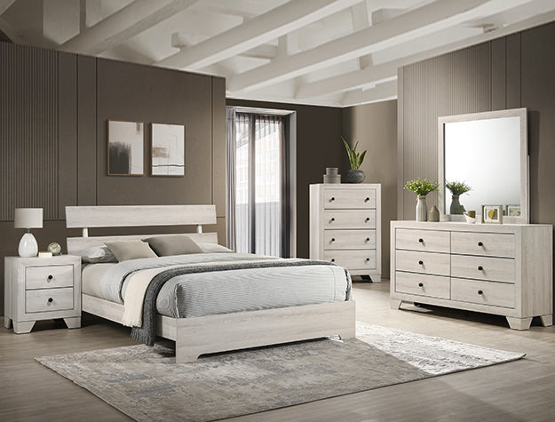 Atticus King Platform Bed White - Ideal Furniture (Fresno,CA)