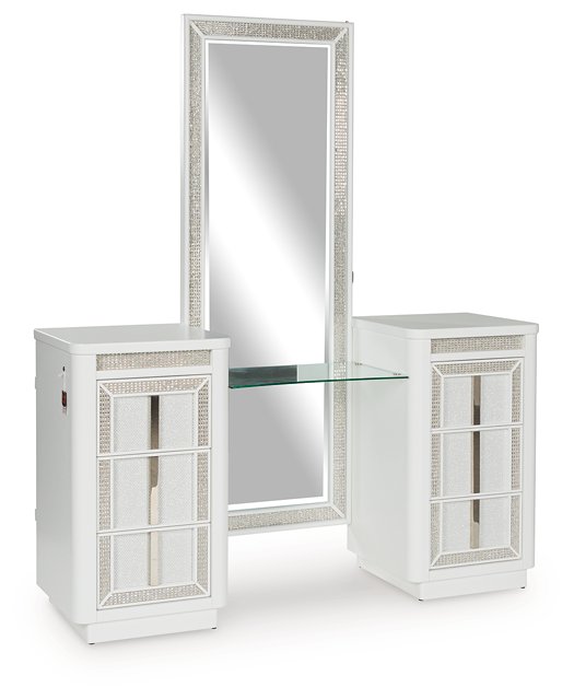 Chalanna Vanity with Mirror - Ideal Furniture (Fresno,CA)