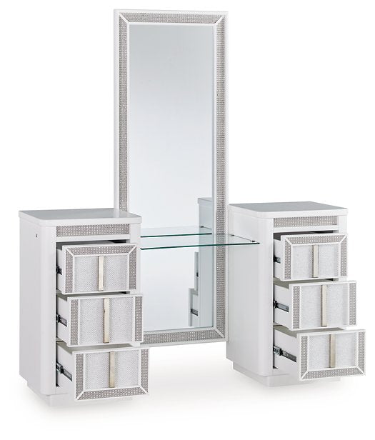 Chalanna Vanity with Mirror - Ideal Furniture (Fresno,CA)