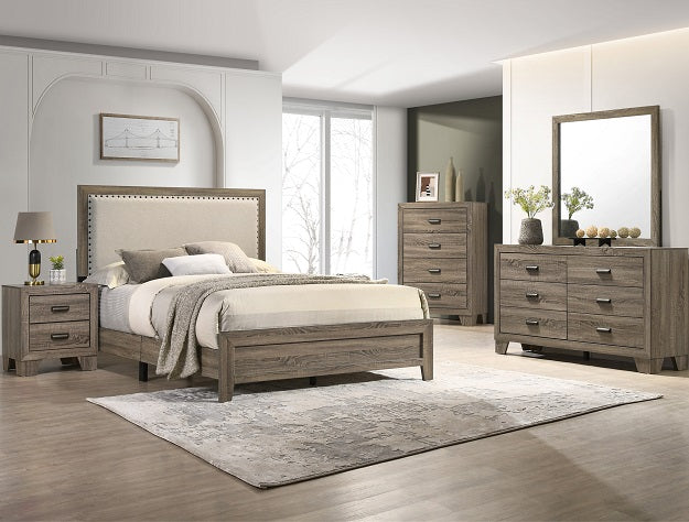 Millie King Upholstery Bed One Box -grey - Ideal Furniture (Fresno,CA)