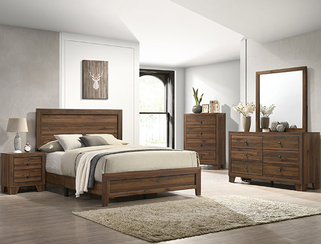 MILLIE FULL BED IN ONE BOX -BROWN CHERRY - Ideal Furniture (Fresno,CA)