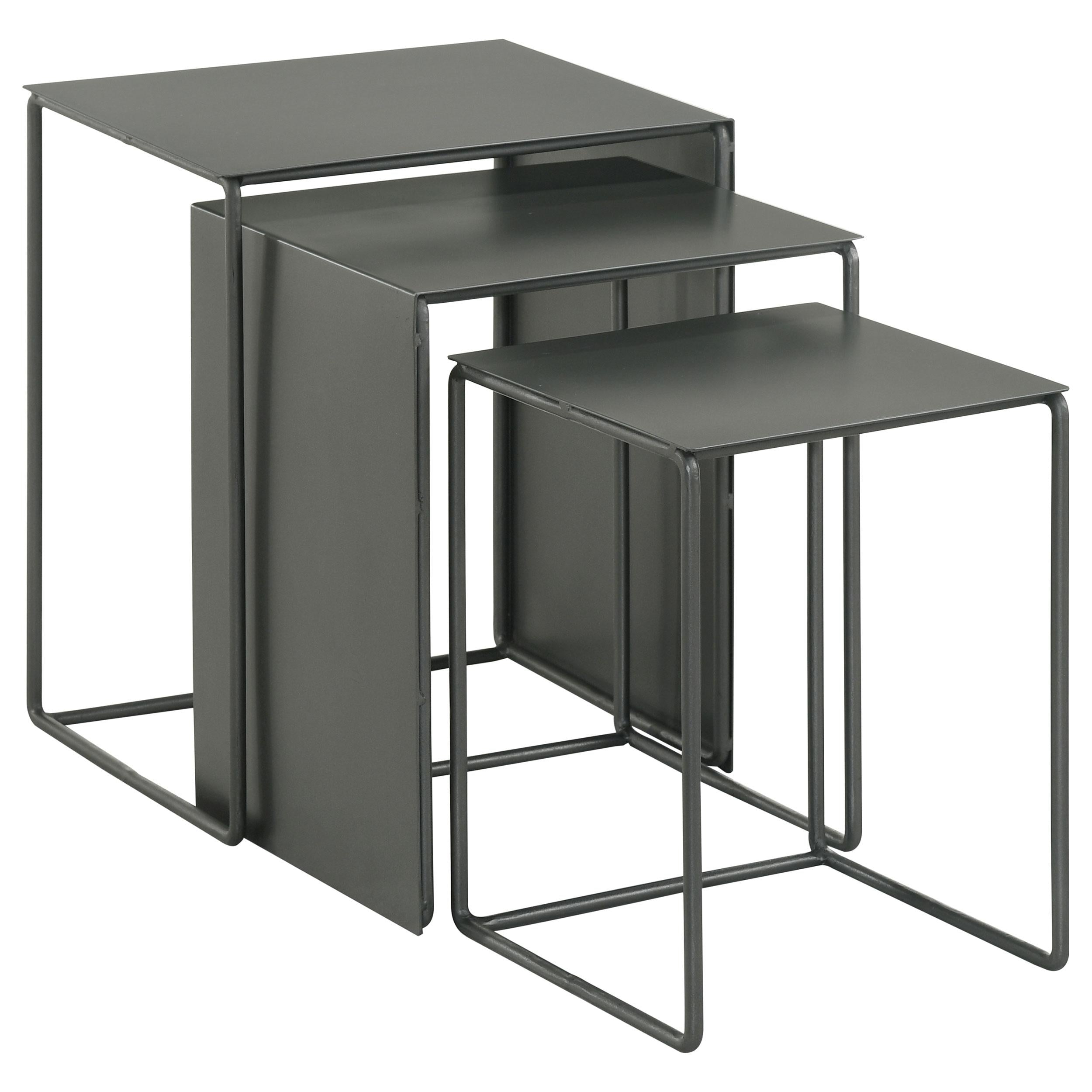 Imez 3-piece Rectangular Metal Nesting Table Grey - Ideal Furniture (Fresno,CA)