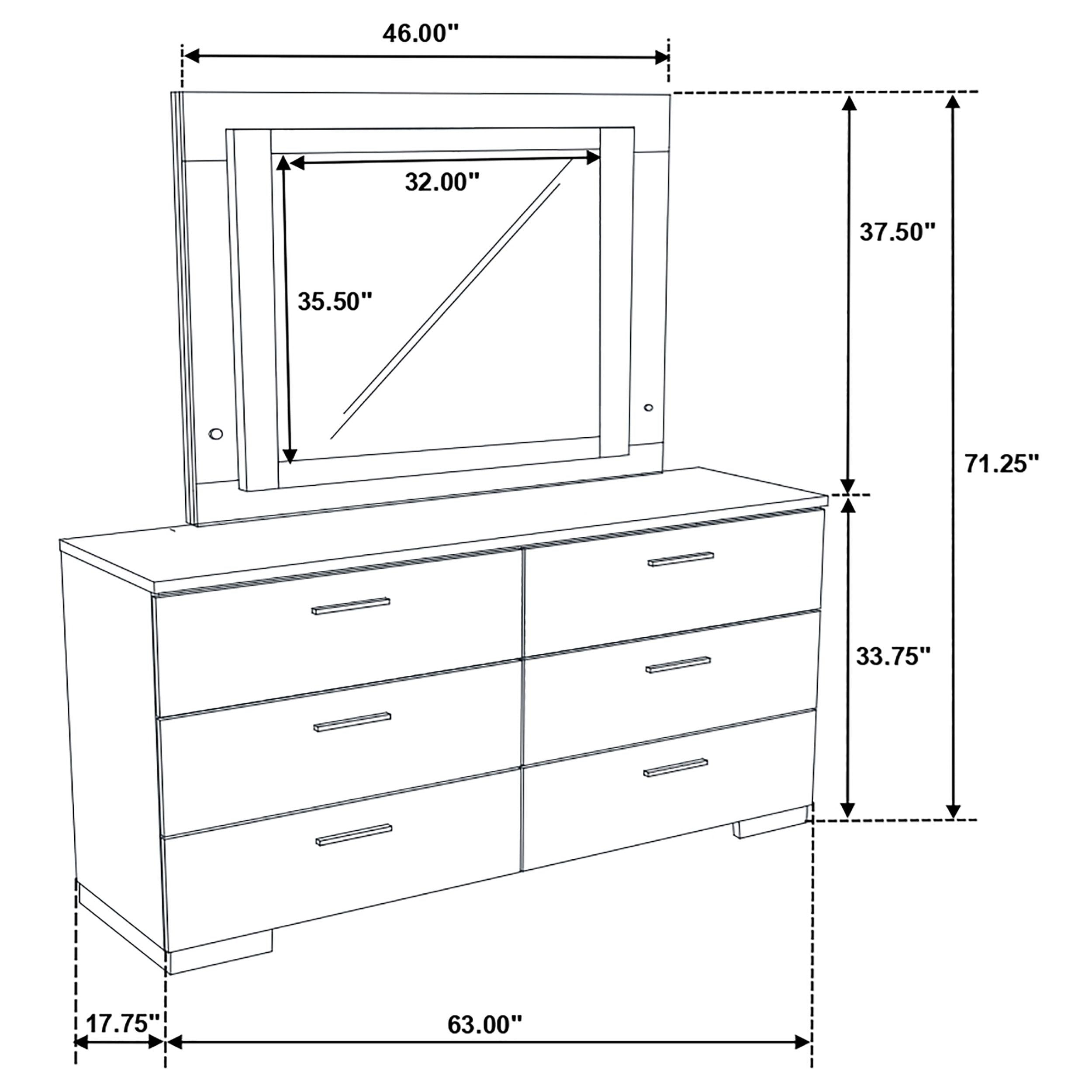 Felicity Dresser with LED Mirror - Ideal Furniture (Fresno,CA)