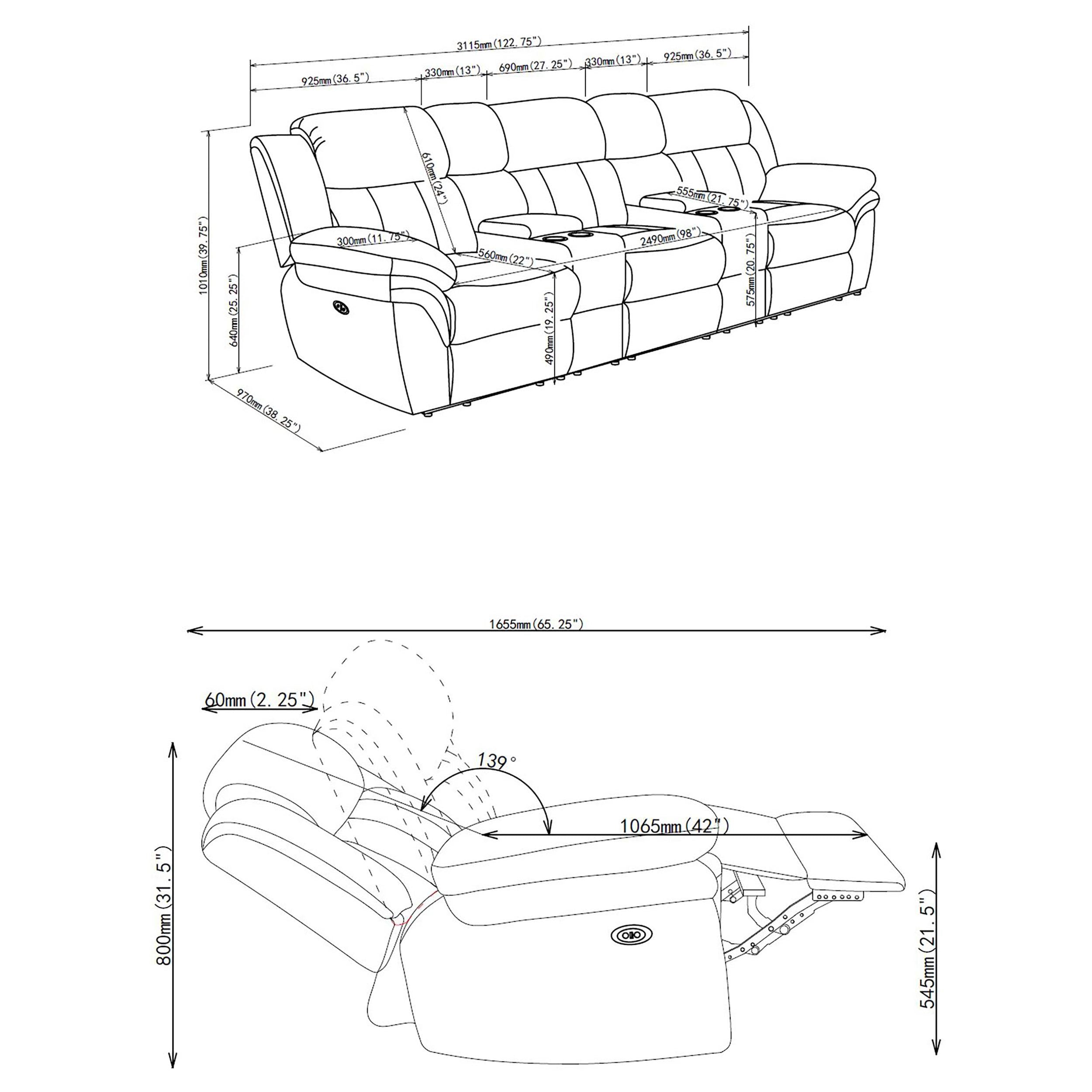 Bahrain Power Home Theater Seating - Ideal Furniture (Fresno,CA)