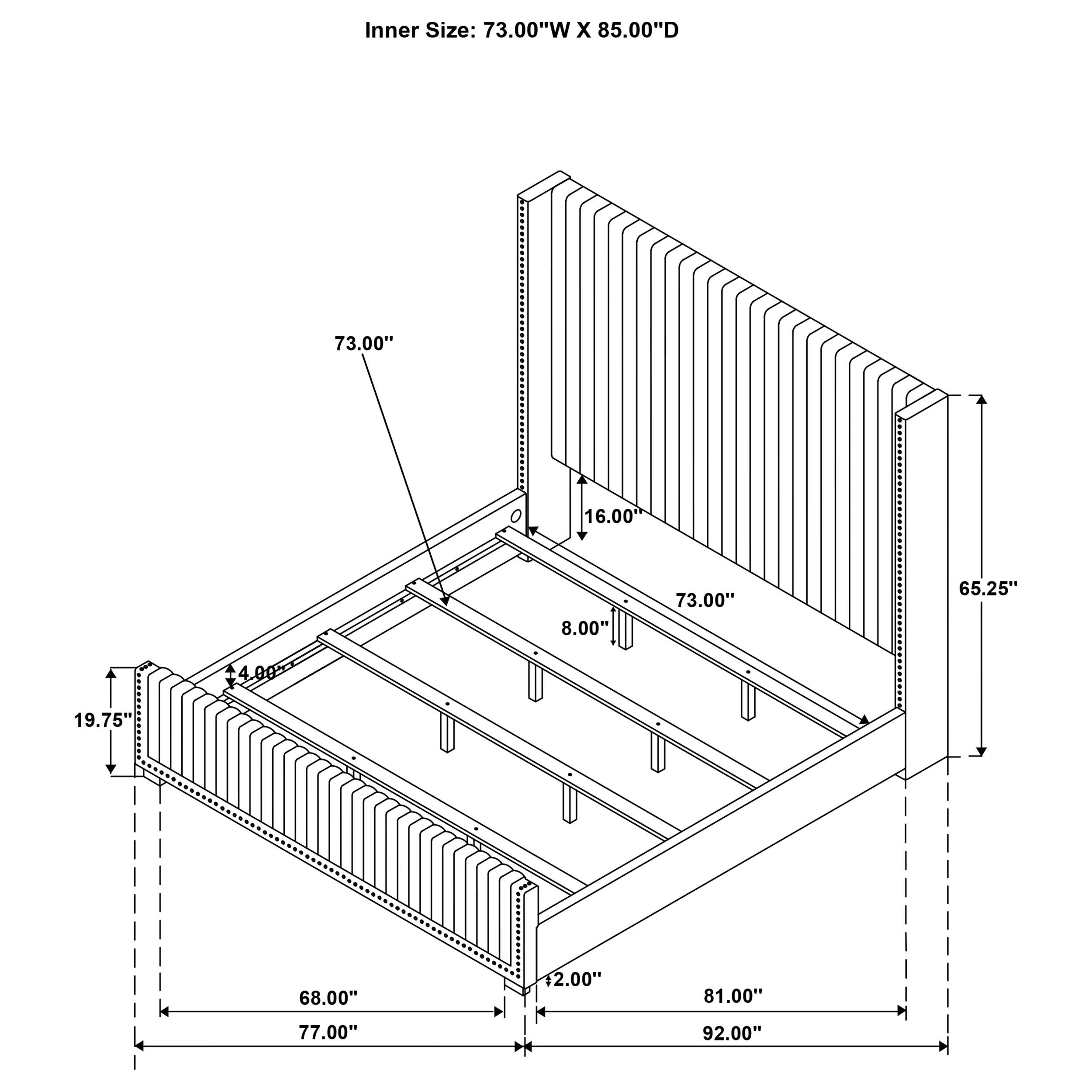 Natasha Wingback Bed - Ideal Furniture (Fresno,CA)
