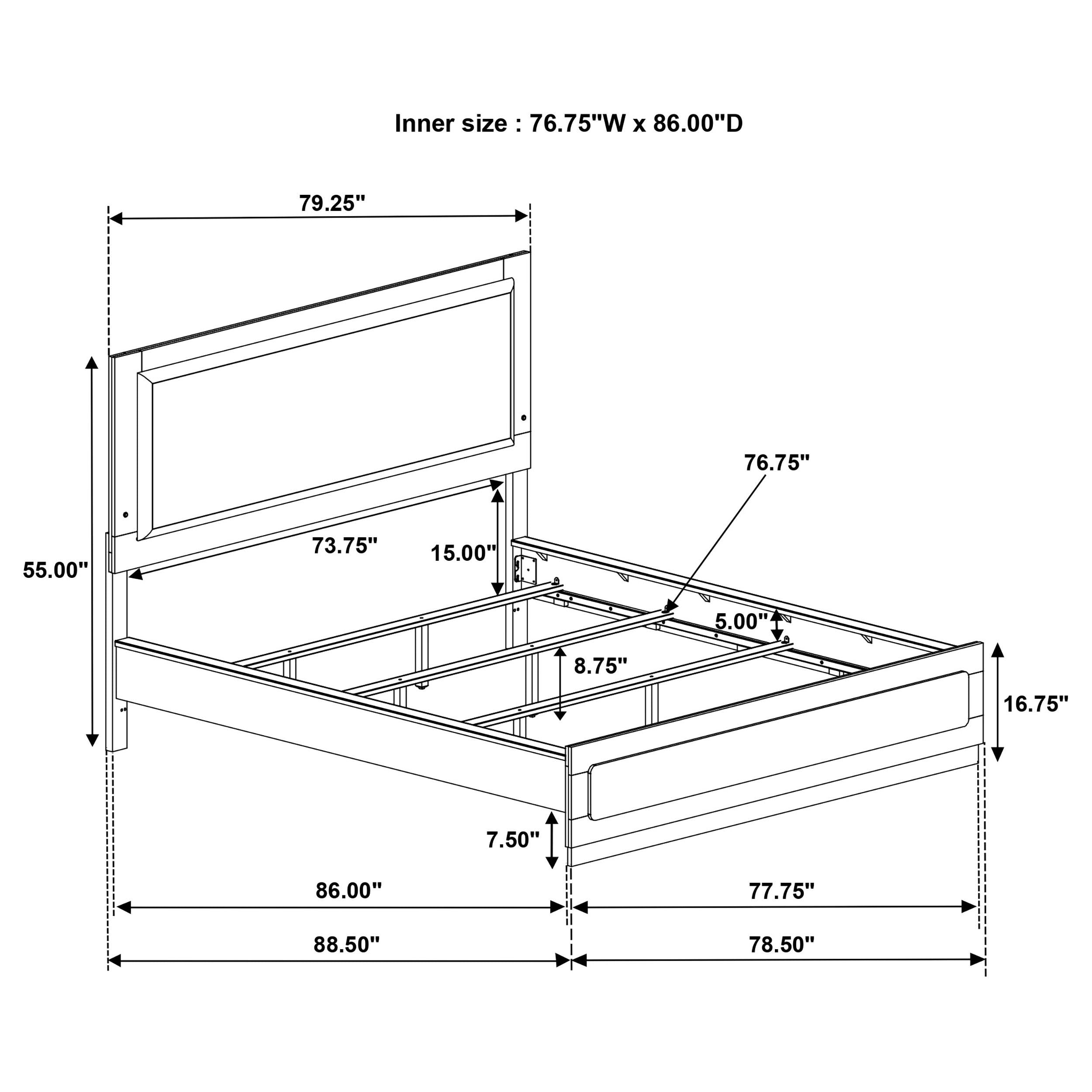 Caraway Panel Bed with LED Lighting - Ideal Furniture (Fresno,CA)