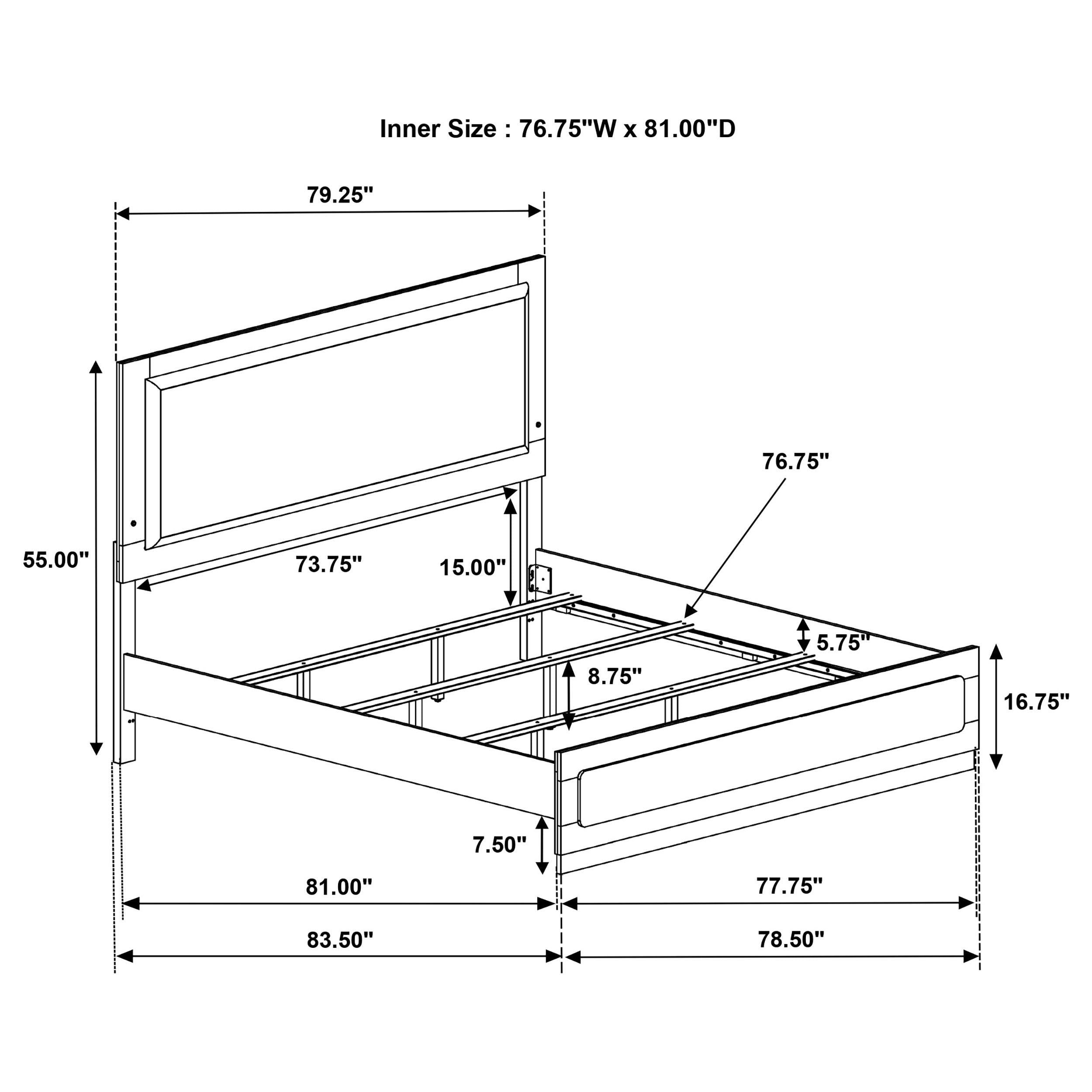 Caraway Panel Bed with LED Lighting - Ideal Furniture (Fresno,CA)