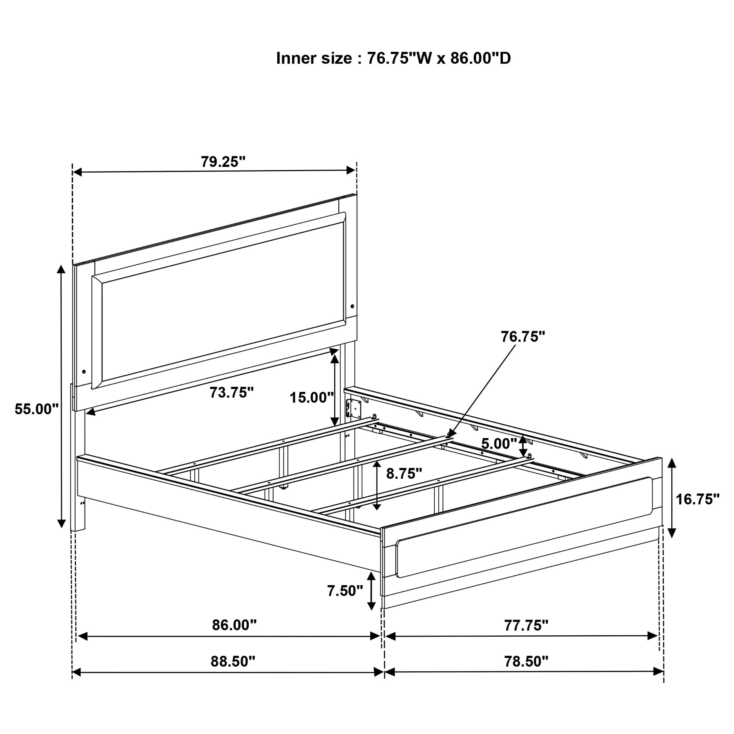 Caraway Panel Bed with LED Lighting - Ideal Furniture (Fresno,CA)