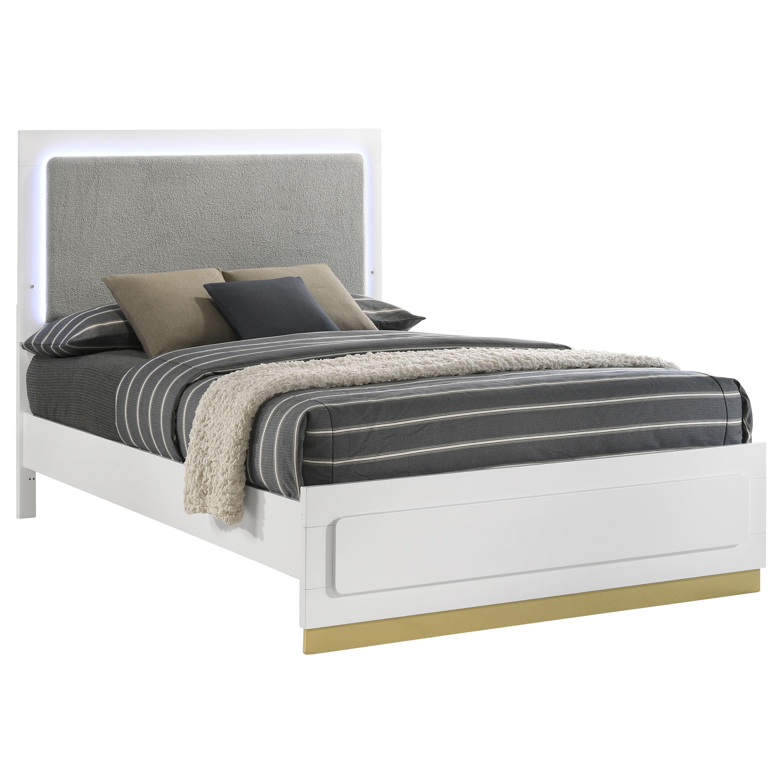 Caraway Panel Bed with LED Lighting - Ideal Furniture (Fresno,CA)