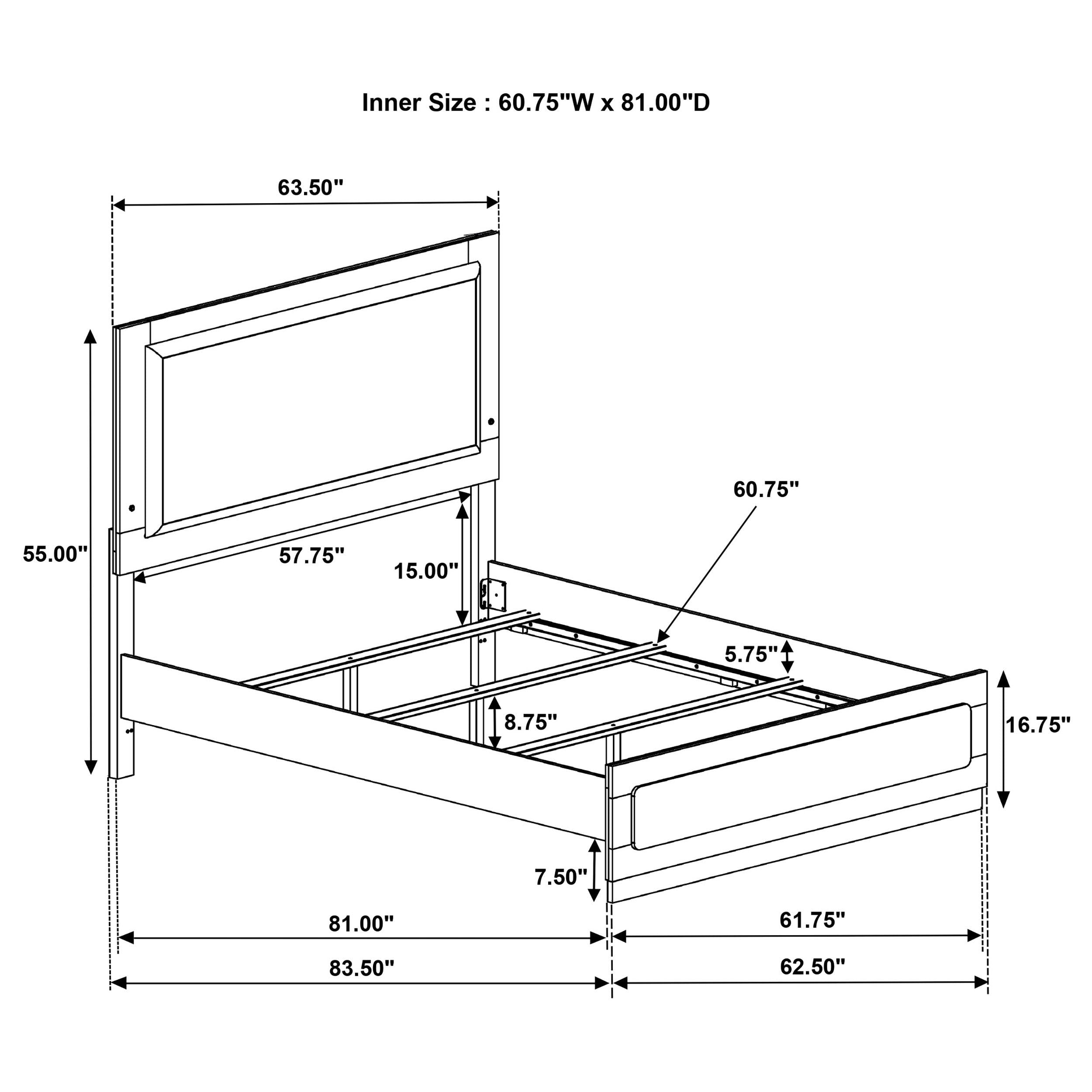 Caraway Panel Bed with LED Lighting - Ideal Furniture (Fresno,CA)
