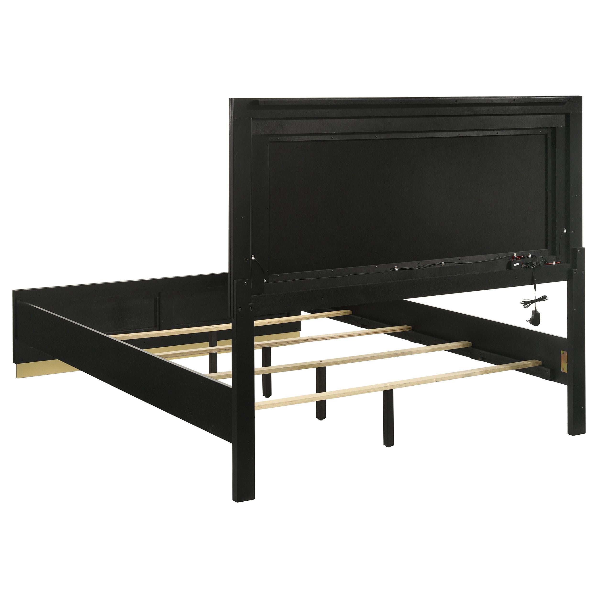 Caraway Panel Bed with LED Lighting - Ideal Furniture (Fresno,CA)
