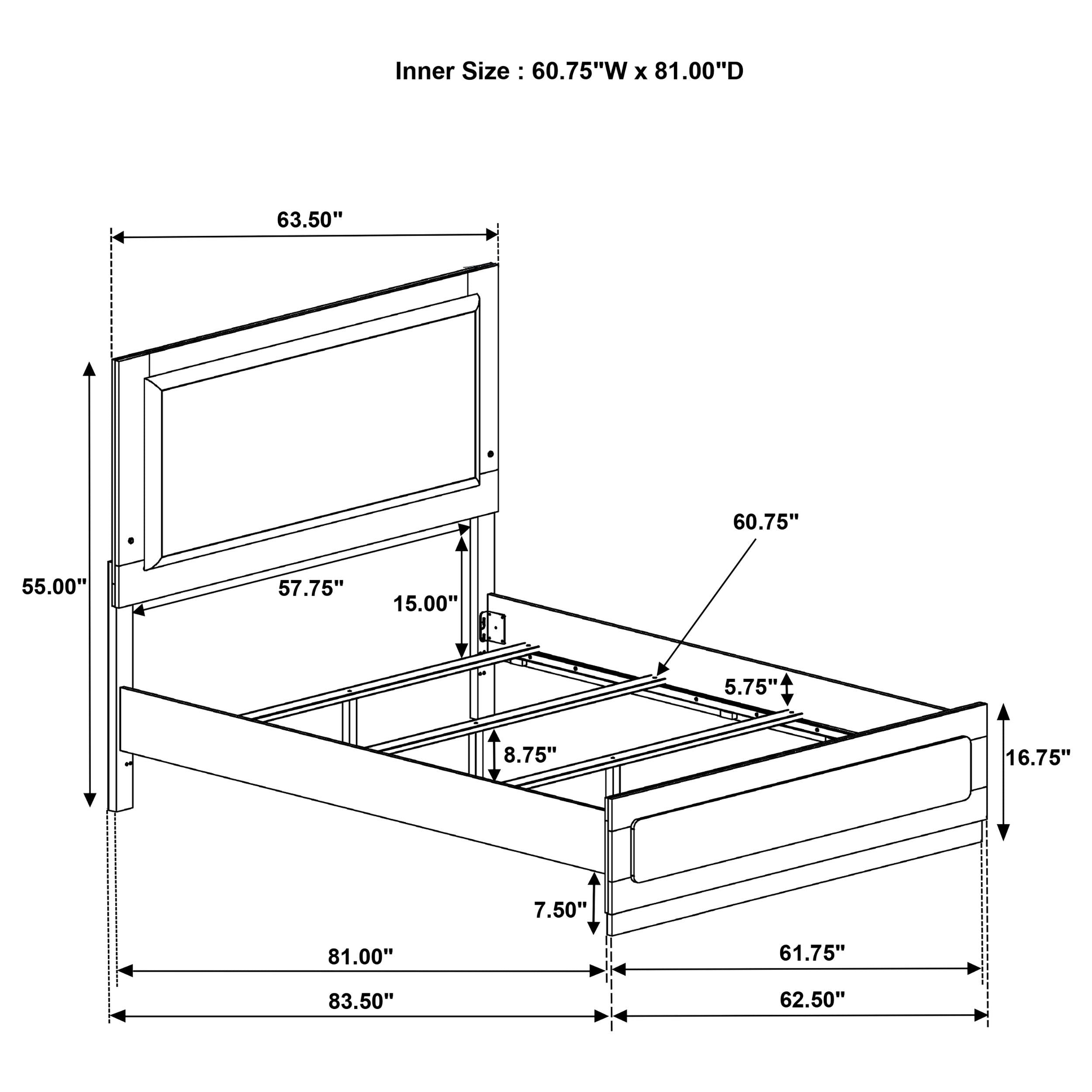 Caraway Panel Bed with LED Lighting - Ideal Furniture (Fresno,CA)