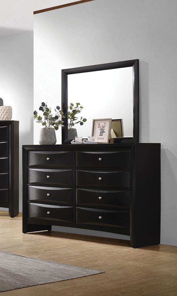 Briana Rectangle Dresser Mirror Black - Ideal Furniture (Fresno,CA)
