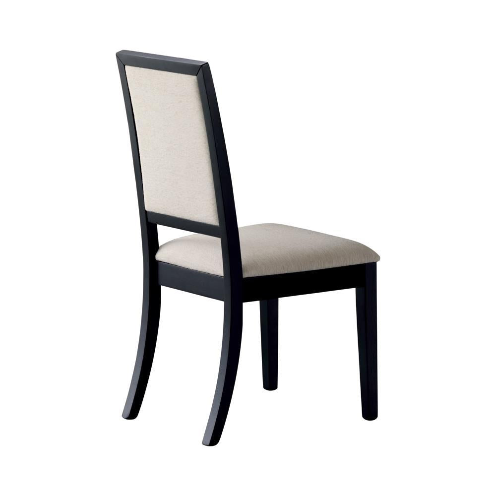 Louise Upholstered Dining Side Chairs Black and Cream (Set of 2) - Ideal Furniture (Fresno,CA)