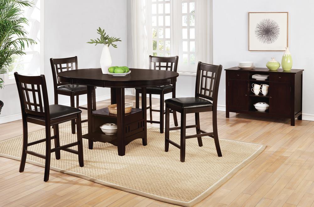 Lavon Upholstered Counter Height Stools Black and Espresso (Set of 2) - Ideal Furniture (Fresno,CA)