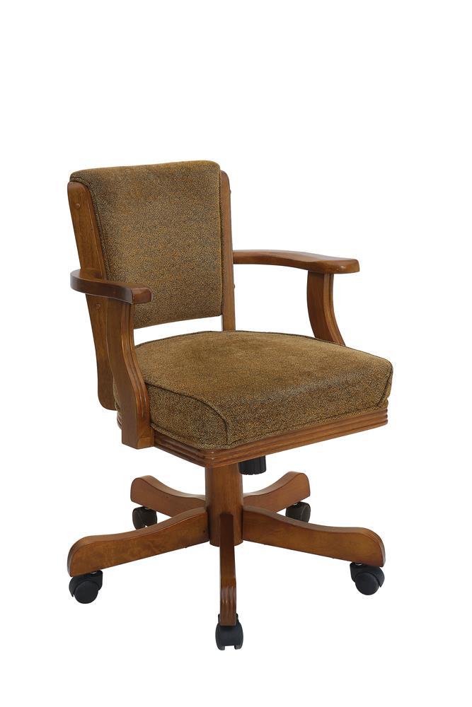 Mitchell Upholstered Game Chair Olive-brown and Amber - Ideal Furniture (Fresno,CA)