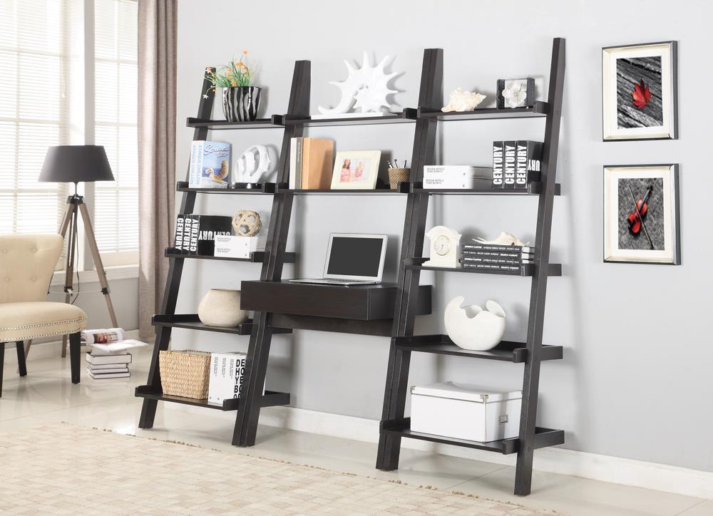 Colella 5-shelf Ladder Bookcase Cappuccino - Ideal Furniture (Fresno,CA)