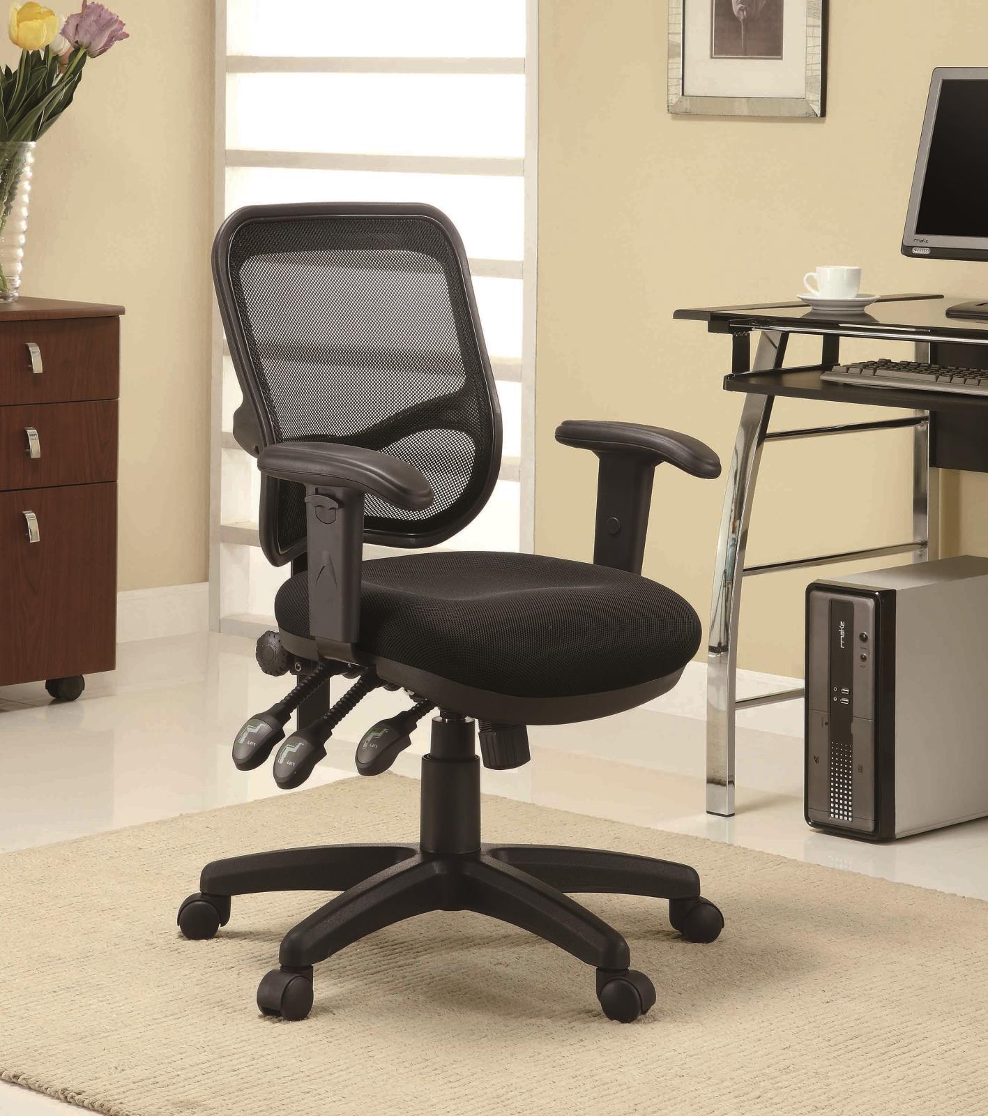 Rollo Adjustable Height Office Chair Black - Ideal Furniture (Fresno,CA)