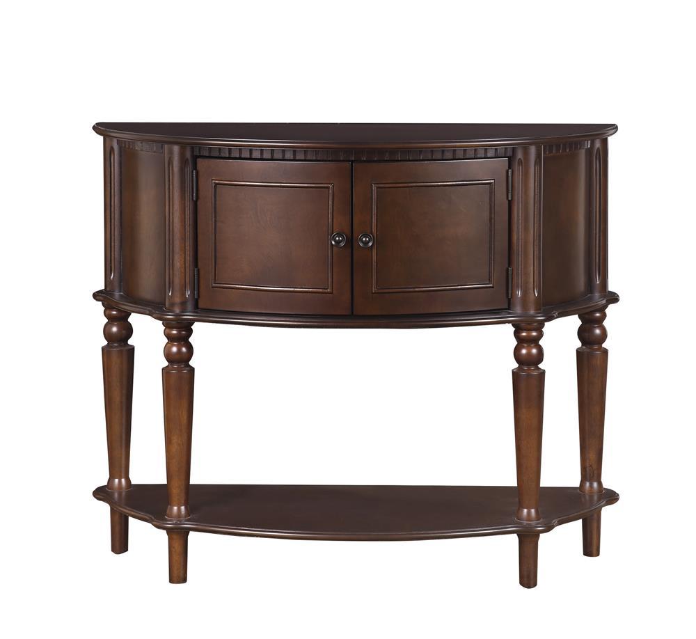 Brenda Console Table with Curved Front Brown - Ideal Furniture (Fresno,CA)