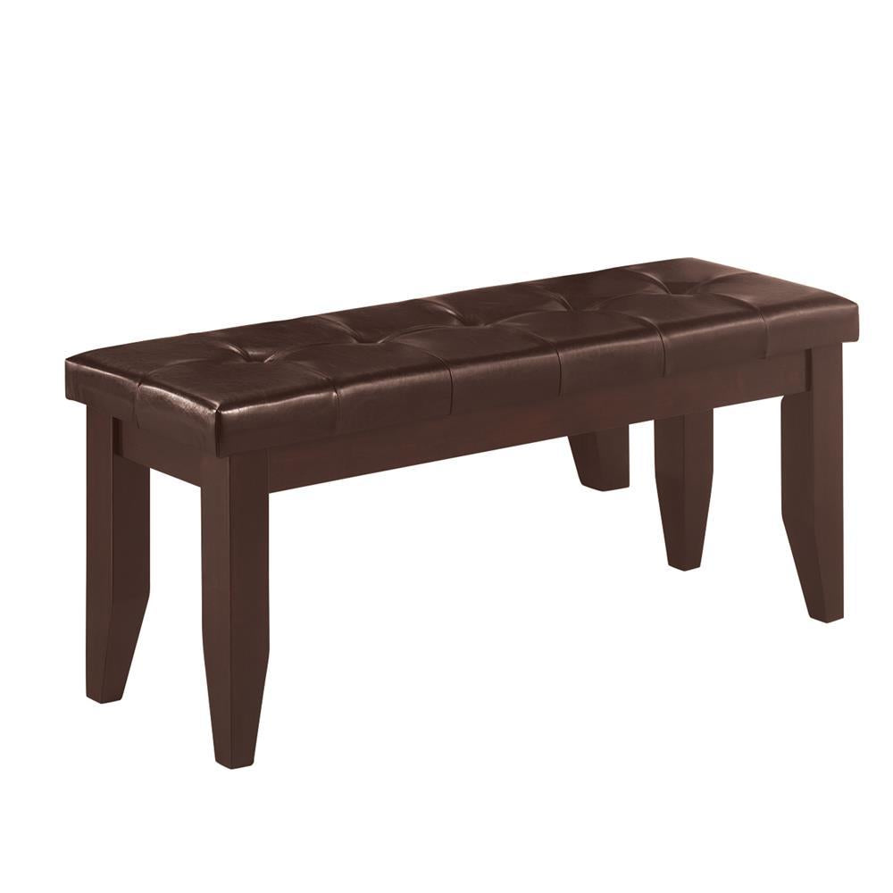 Dalila Tufted Upholstered Dining Bench Cappuccino and Black - Ideal Furniture (Fresno,CA)