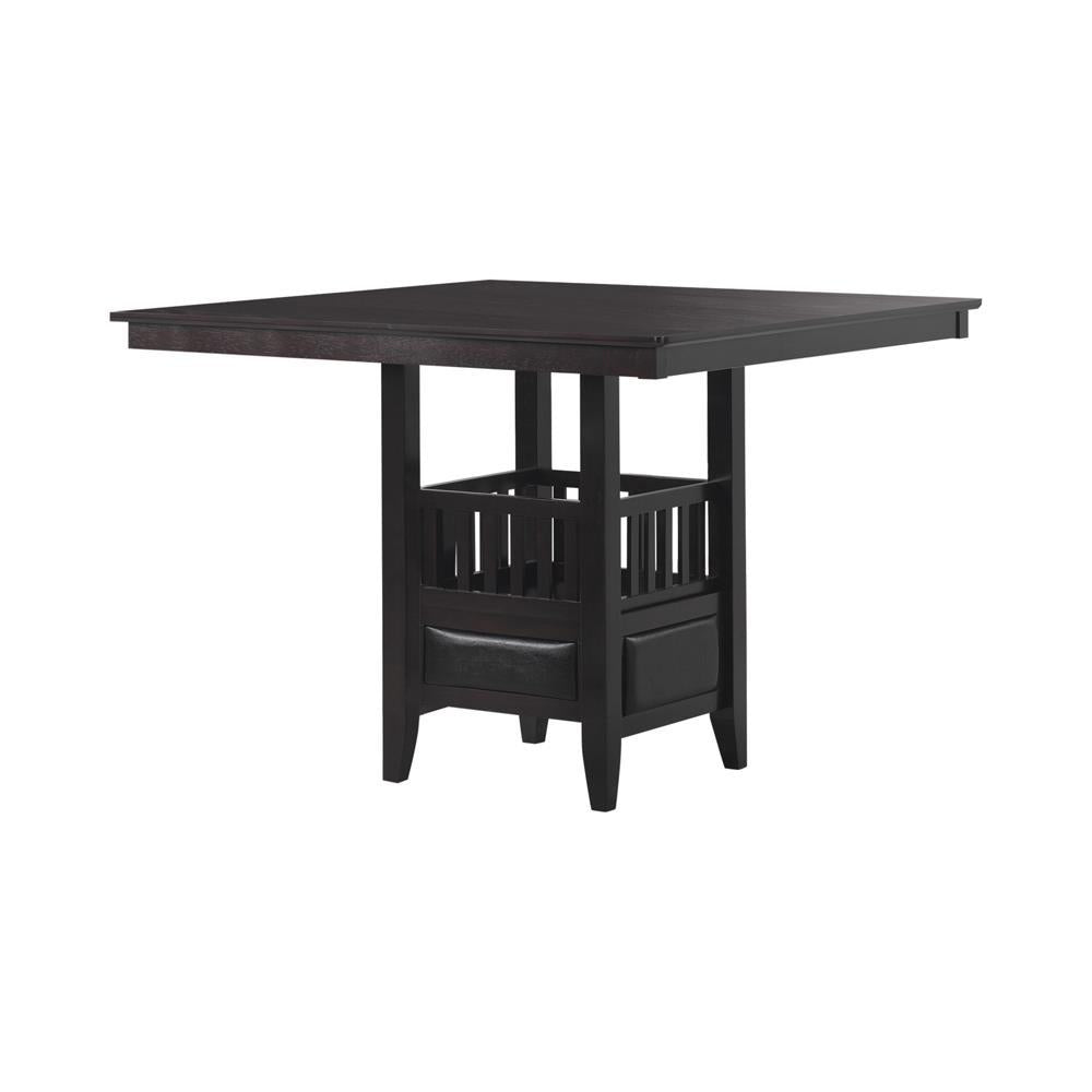 Jaden Square Counter Height Table with Storage Espresso - Ideal Furniture (Fresno,CA)