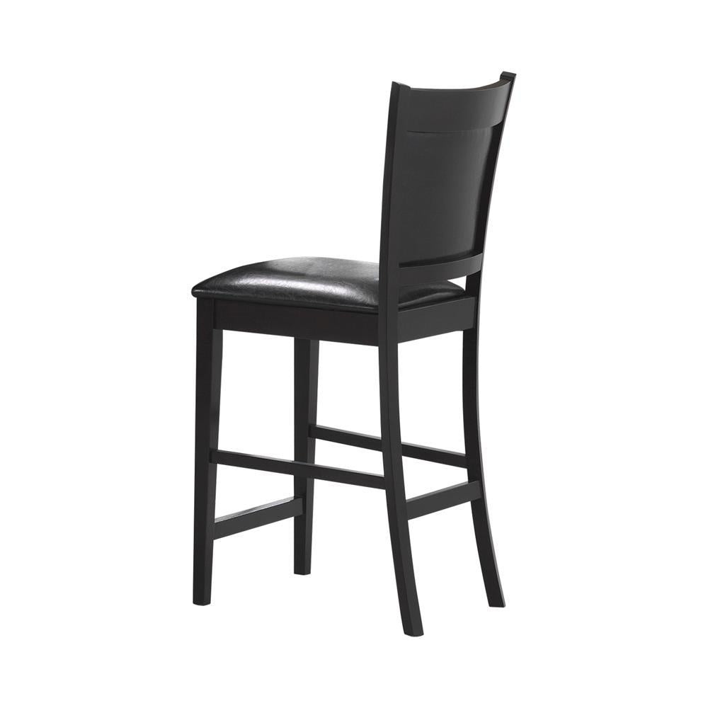 Jaden Upholstered Counter Height Stools Black and Espresso (Set of 2) - Ideal Furniture (Fresno,CA)