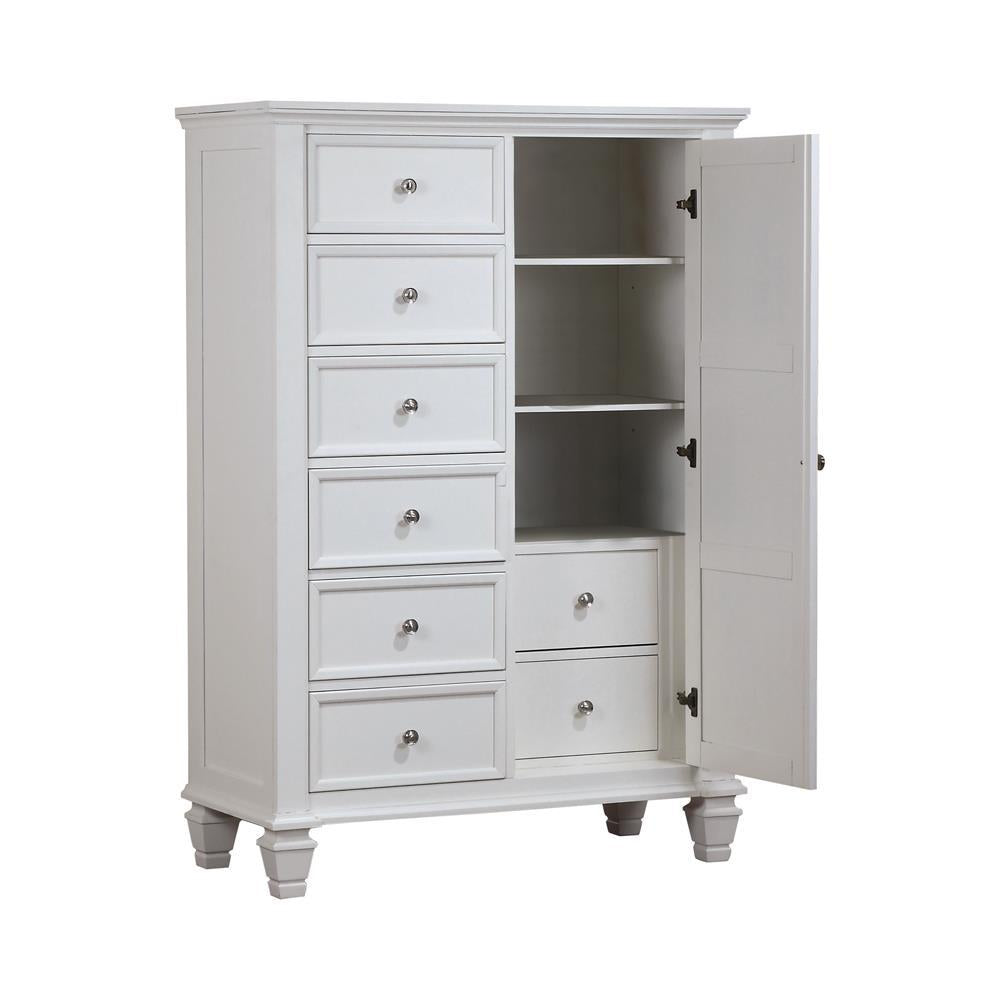 Sandy Beach 8-drawer Door Chest Storage Cream White - Ideal Furniture (Fresno,CA)