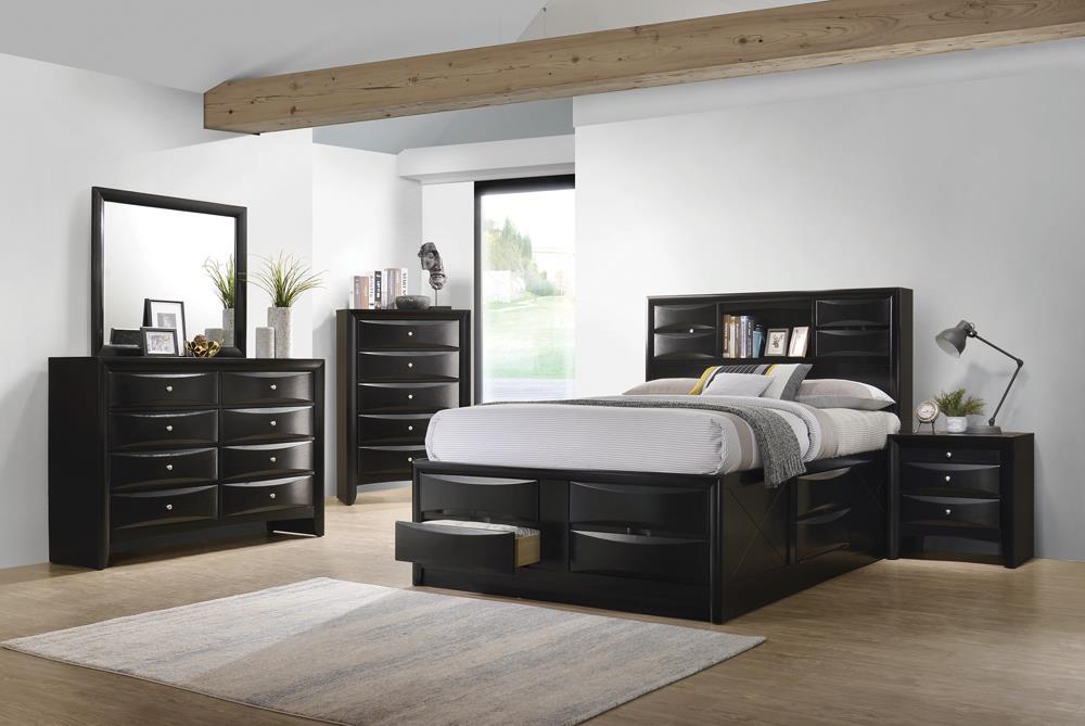 Briana California King Platform Storage Bed Black - Ideal Furniture (Fresno,CA)