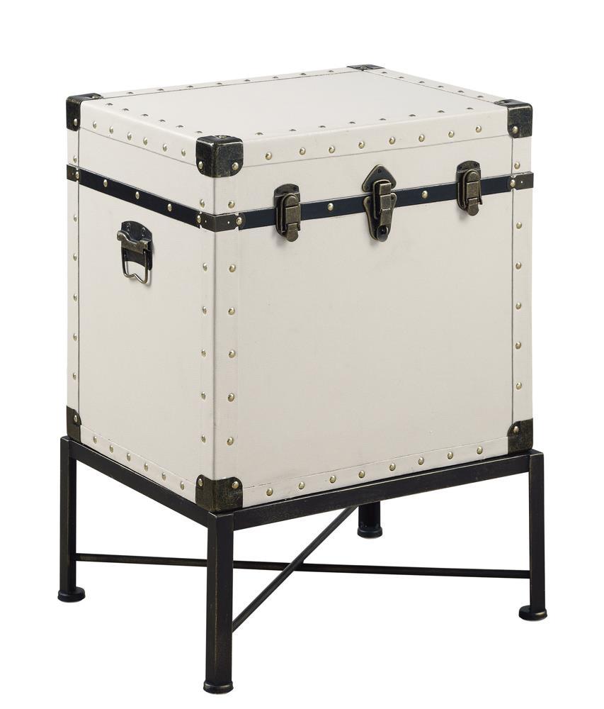 Nancy Accent Cabinet with Nailhead Trim White - Ideal Furniture (Fresno,CA)