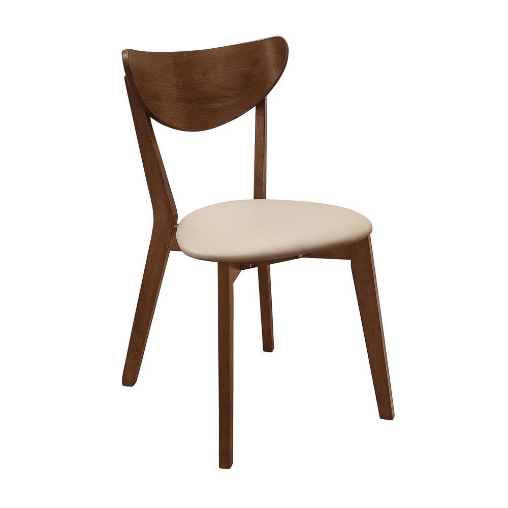 Kersey Dining Side Chairs with Curved Backs Beige and Chestnut (Set of 2) - Ideal Furniture (Fresno,CA)