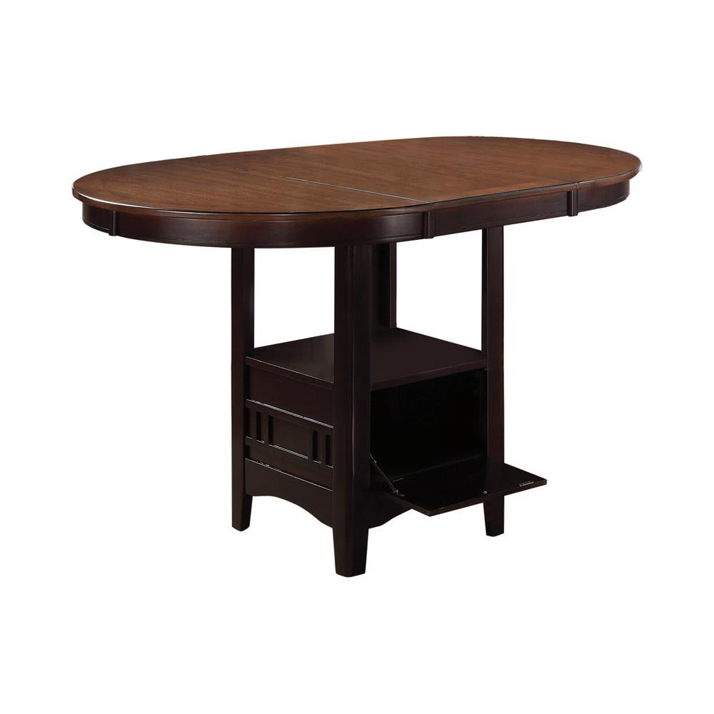 Lavon Oval Counter Height Table Light Chestnut and Espresso - Ideal Furniture (Fresno,CA)
