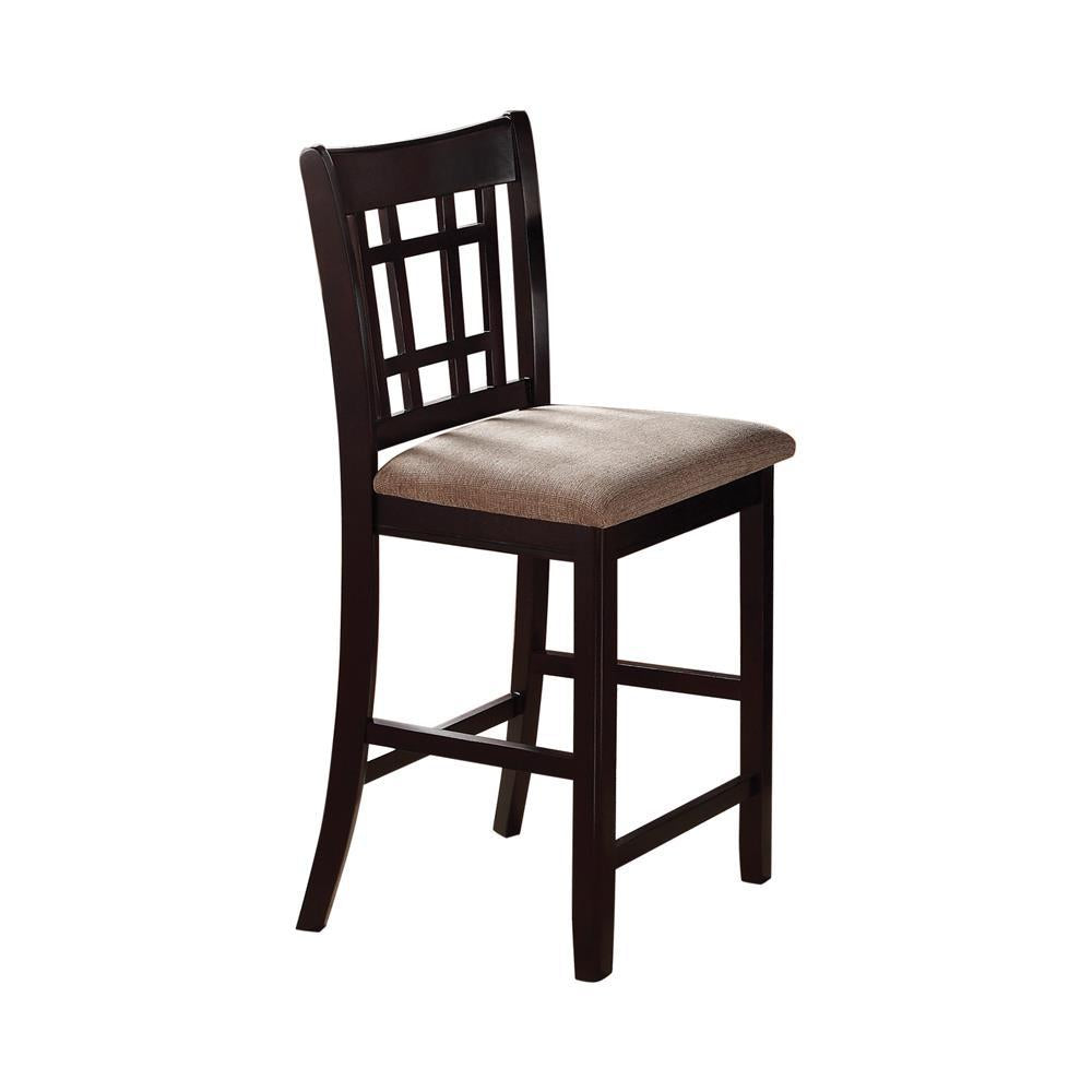 Lavon Lattice Back Counter Stools Tan and Espresso (Set of 2) - Ideal Furniture (Fresno,CA)