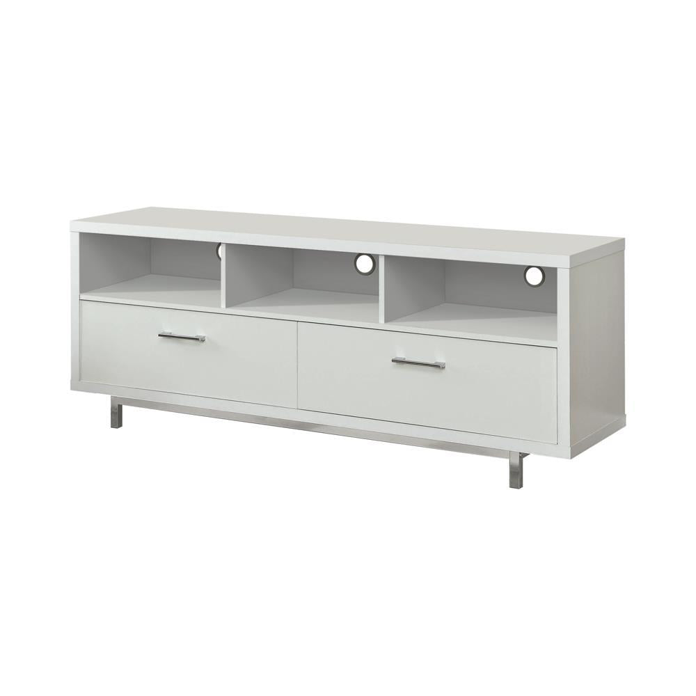 Casey 2-drawer Rectangular TV Console White - Ideal Furniture (Fresno,CA)