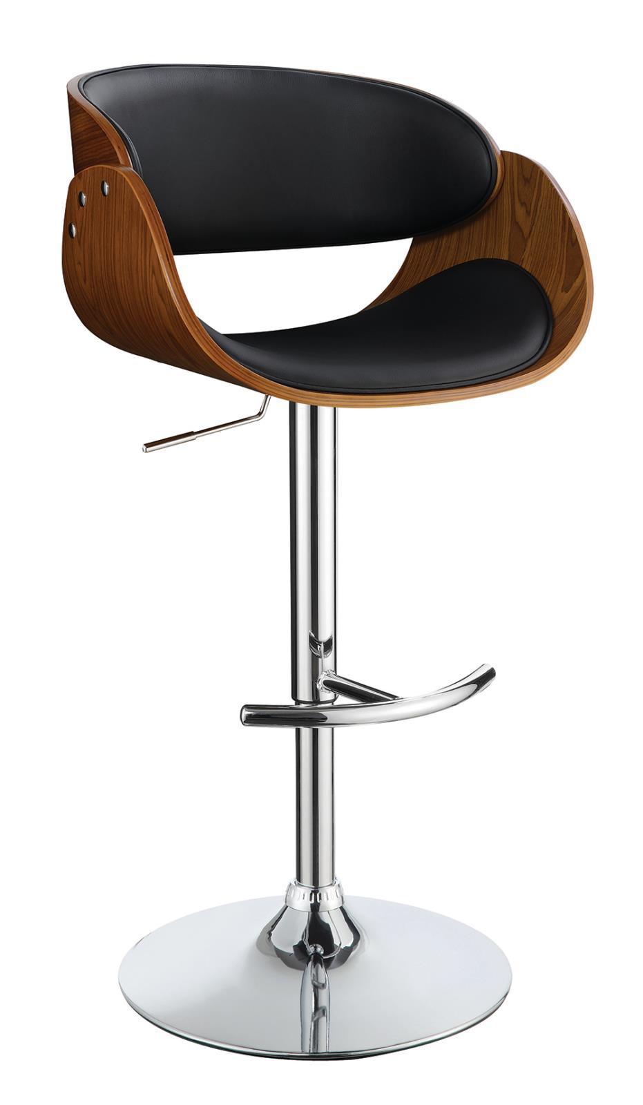 Dana Adjustable Bar Stool Black and Chrome - Ideal Furniture (Fresno,CA)