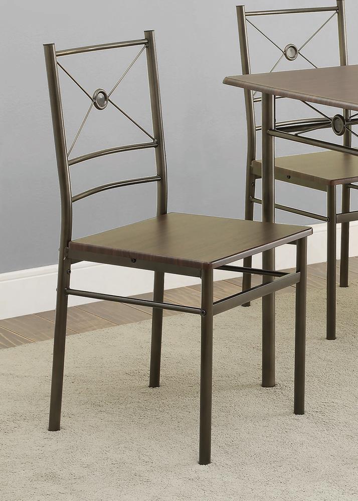Anna 5-piece Rectangular Dining Set Dark Bronze - Ideal Furniture (Fresno,CA)