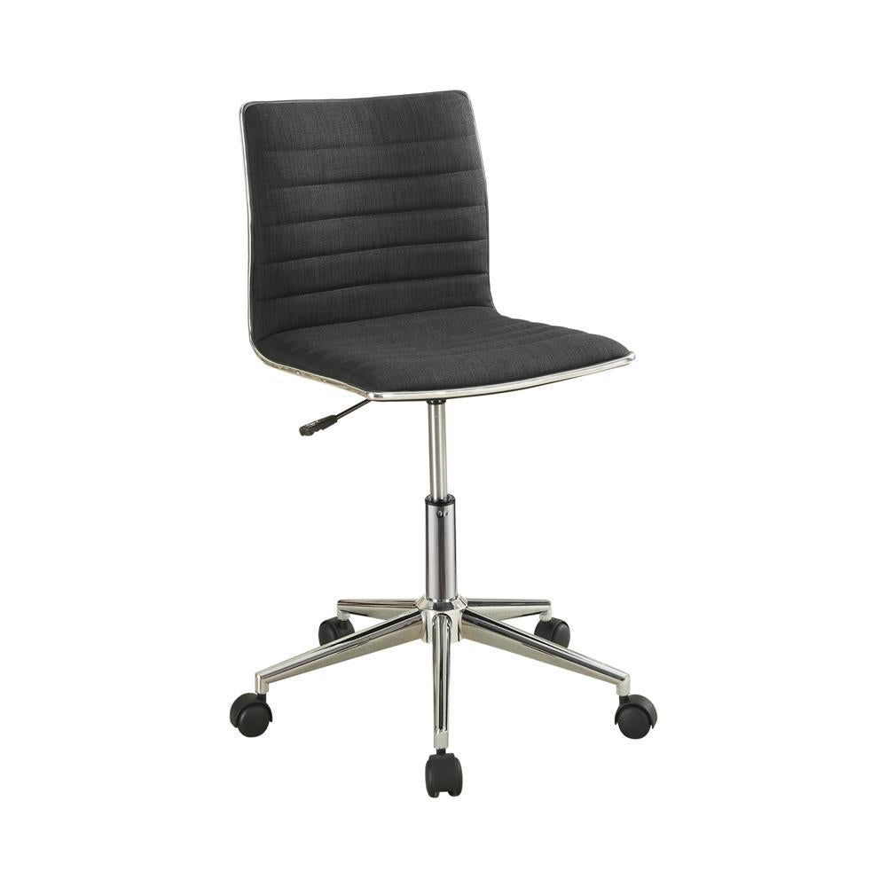 Chryses Adjustable Height Office Chair Black and Chrome - Ideal Furniture (Fresno,CA)